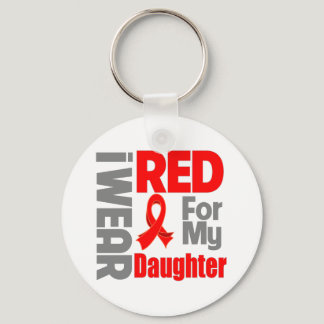 Daughter - I Wear Red Ribbon Keychain