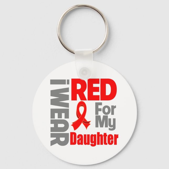 Daughter - I Wear Red Ribbon Keychain (Front)
