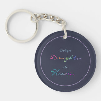 daughter in heaven rainbow script T-Shirt Keychain