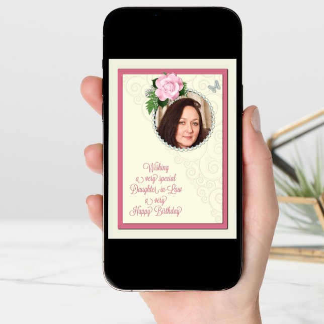 Daughter-in-law, add a photo,birthday card (Front Digital)