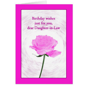 Daughter in Law Birthday Beautiful Pink Rose Cards