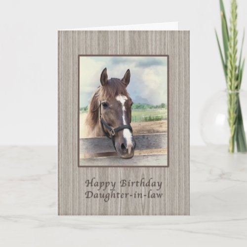 Daughter_in_law Birthday Brown Horse with Bridle Card