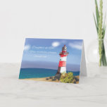 Daughter in Law Birthday Coastal Lighthouse Card<br><div class="desc">Delight your daughter-in-law on her special day with this enchanting coastal-inspired birthday card. The card shows a picturesque beach,  with gentle waves and rocks,  framed by a captivating red and white lighthouse. Celebrate her life that illuminates your family's life.</div>
