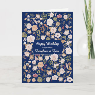 Daughter in Law Birthday Scattered Flowers Card