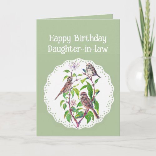 Daughter_in_law Birthday Song Sparrows Cute Birds Card