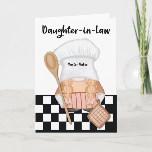 Daughter in Law Birthday Whimsical Gnome Baker  Card