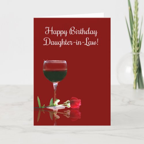 Daughter in Law Birthday Wine Card