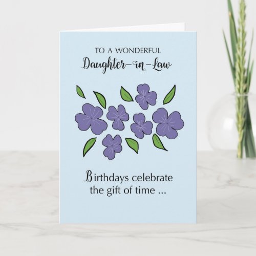 Daughter In Law Birthday with Violet Flowers Card