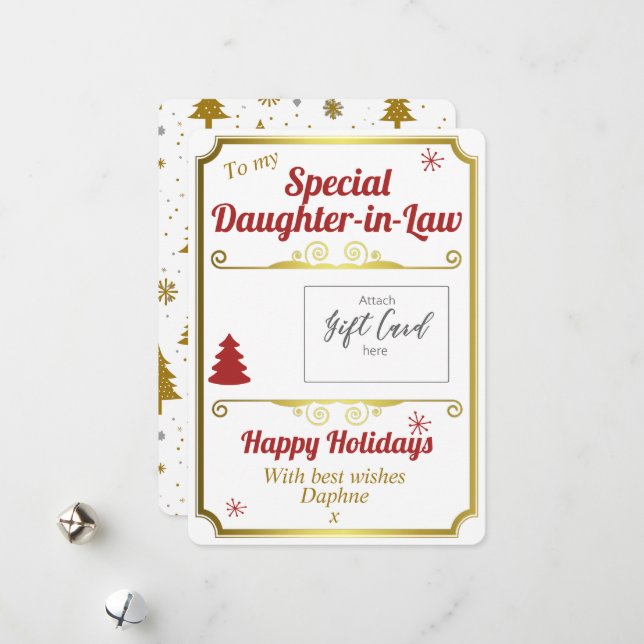 Daughter in Law Christmas Gift Card Holder (Front/Back In Situ)