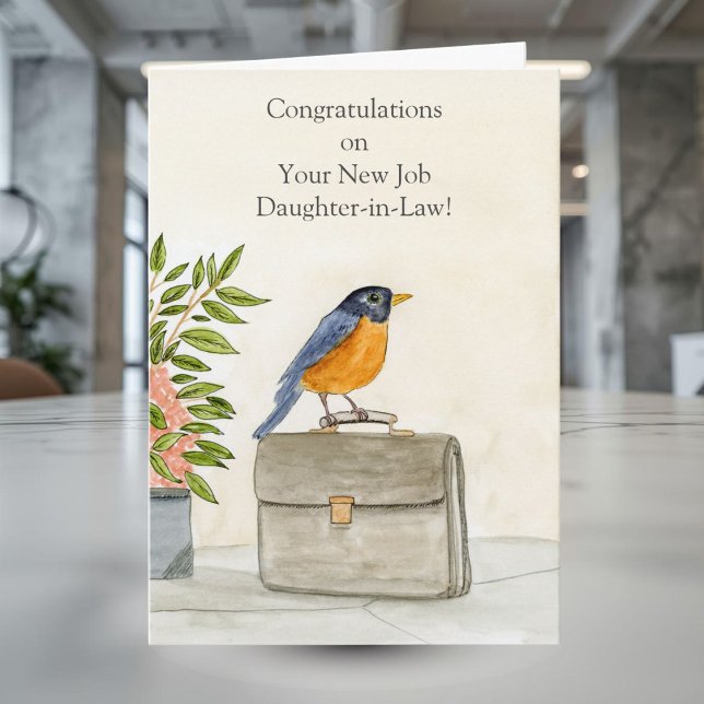Daughter-in- Law Congratulations New Job Robin Card (Creator Uploaded)