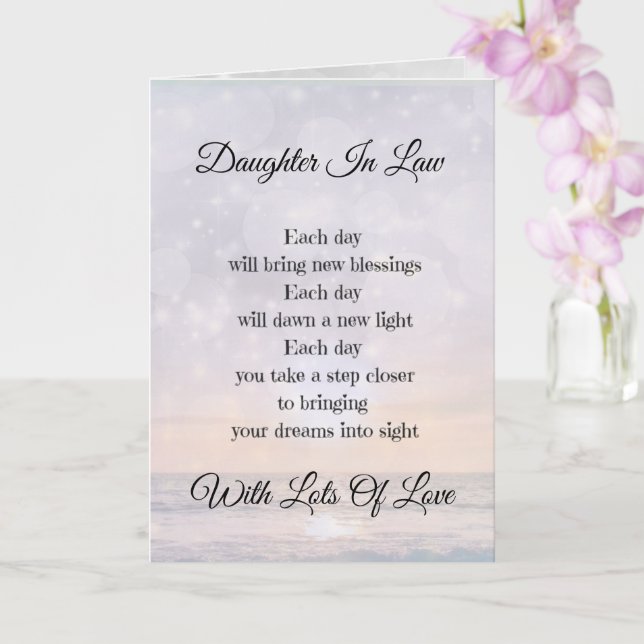 Daughter In Law Encouragement Poem Greeting Card (Orchid)