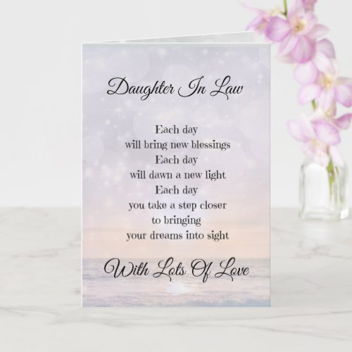 Daughter In Law Encouragement Poem Greeting Card