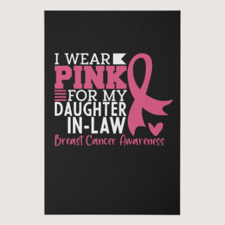 Daughter In Law Family Matching Breast Cancer Faux Canvas Print