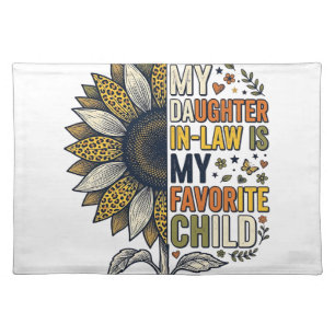 Daughter In Law Favorite Child Sunflower Vintage S Cloth Placemat