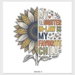 Daughter In Law Favorite Child Sunflower Vintage S Sticker