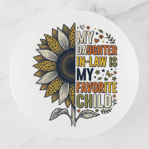 Daughter In Law Favorite Child Sunflower Vintage S Trinket Tray