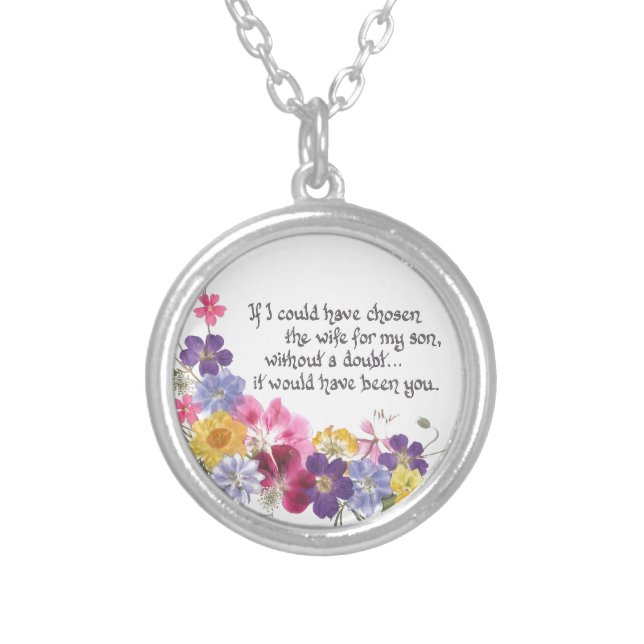 Daughter-in-Law gift Silver Plated Necklace (Front)