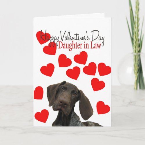 Daughter in Law Glossy Grizzly Valentine Holiday Card