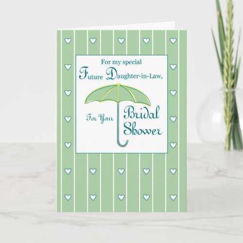Daughter_in_Law Green Bridal Shower Umbrella Card