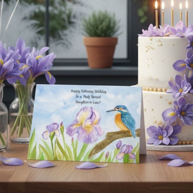 Daughter-in-Law Happy February Birthday Kingfisher Card (Creator Uploaded)