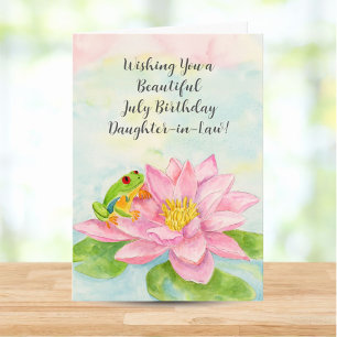 Daughter-in-Law Happy July Birthday with Waterlily Card