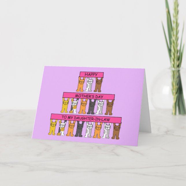 Daughter in Law Happy Mother's Day Cute Cats Card (Front)