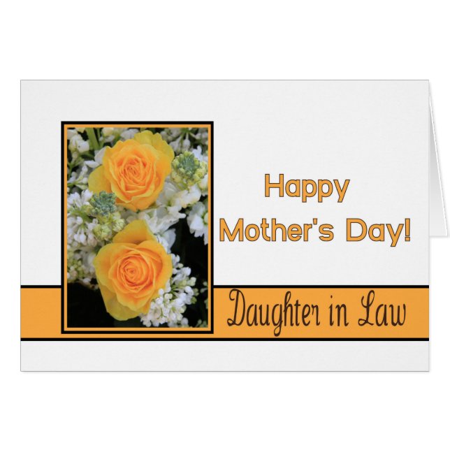Daughter in Law   Happy Mother's Day rose card (Front Horizontal)