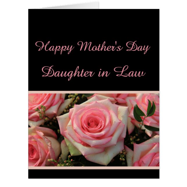 Daughter in Law   Happy Mother's Day rose card (Front)
