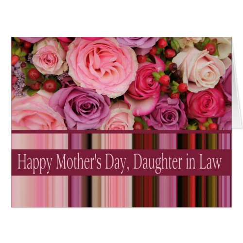 Daughter in Law   Happy Mothers Day rose card