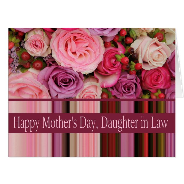 Daughter in Law   Happy Mother's Day rose card (Front Horizontal)
