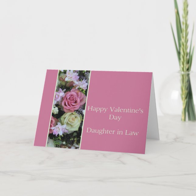 Daughter in Law  Happy Valentine's Day Roses Holiday Card (Front)