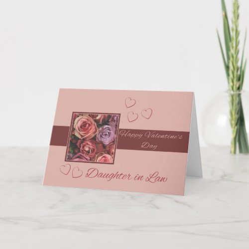 Daughter in Law  Happy Valentines Day Roses Holiday Card