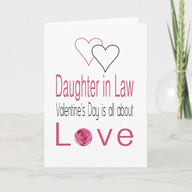 Daughter in Law  Happy Valentine's Day Roses Holiday Card (Front)