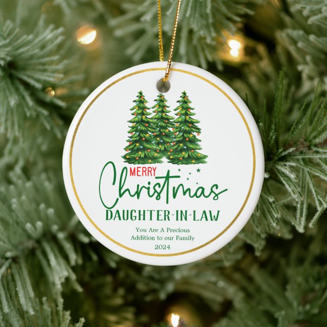   Daughter In law  Heartfelt Christmas Ceramic Ornament (Tree)