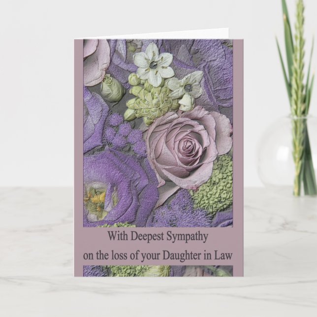 Daughter in Law  loss Sympathy rose card (Front)