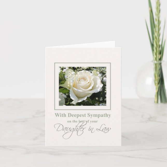 Daughter in Law  loss Sympathy rose card (Front)