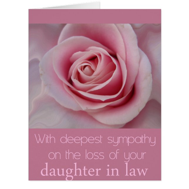 Daughter in Law  loss Sympathy rose card (Front)