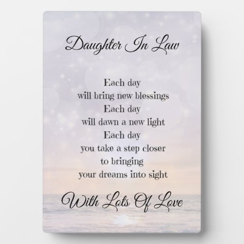 Daughter In Law Love and Encouragement gift Plaque