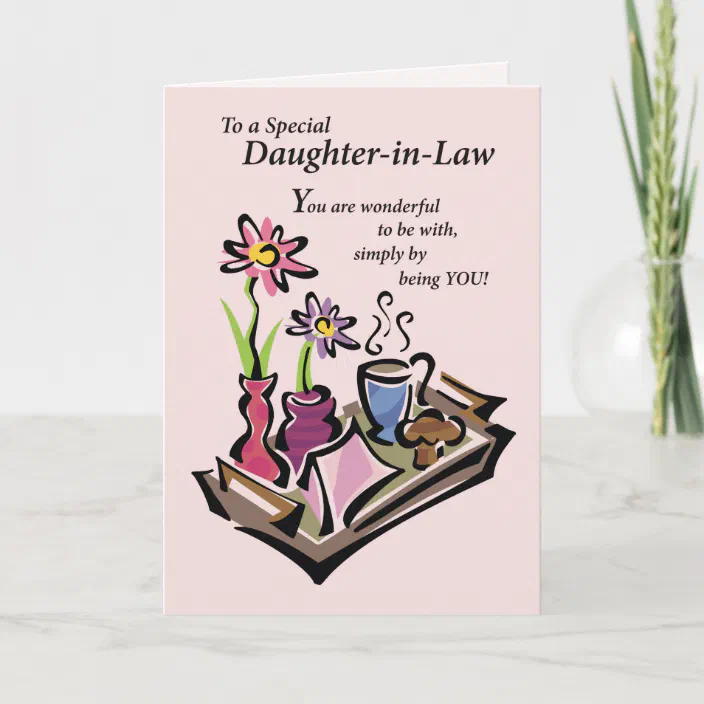 Daughter In Law Mothers Day Daughter-In-Law Mother's Day, Breakfast In Bed, Card | Zazzle.com