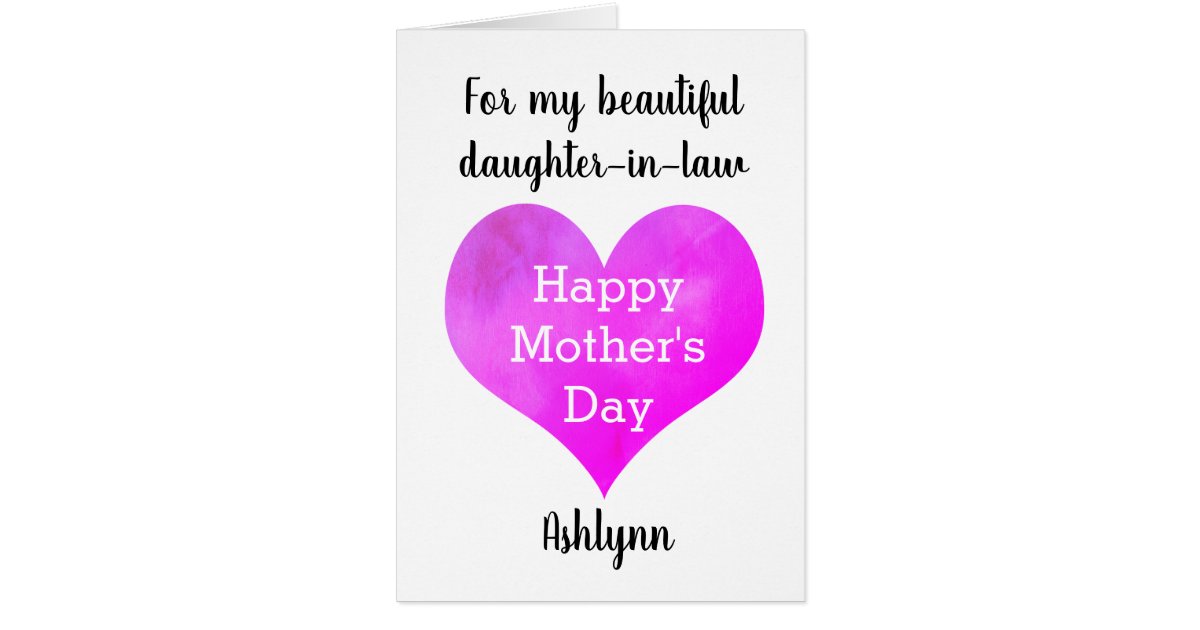 Daughter-In-Law Mother's Day Card | Zazzle.com