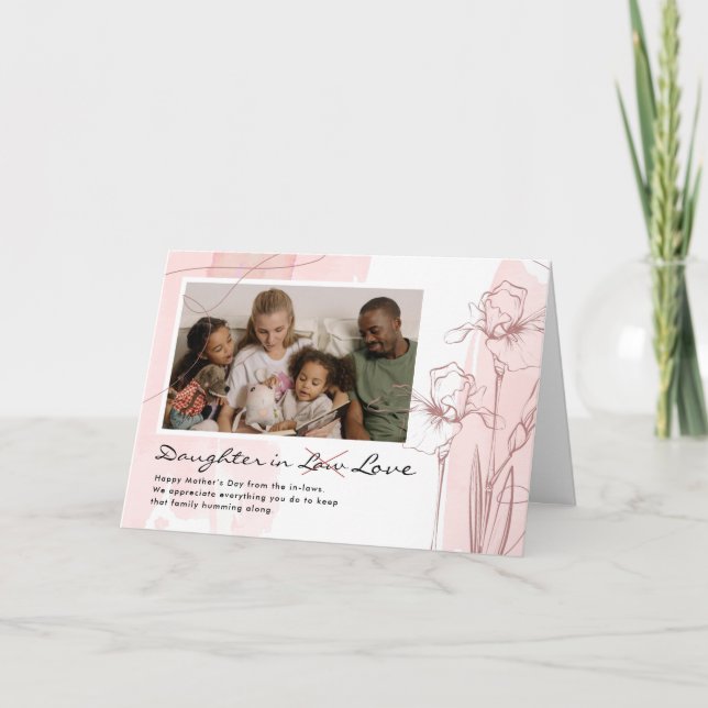 Daughter In Law Mother's Day | Floral Photo Card (Front)