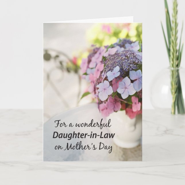 Daughter in Law Mothers Day Flowers Outdoor Table Card (Front)