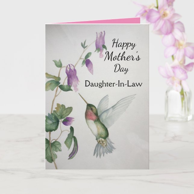 Daughter-In-Law Mother's Day Hummingbird Card (Orchid)