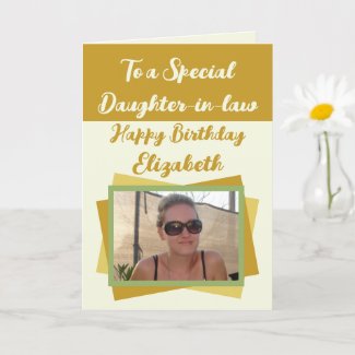 Daughter-in-law photo name gold green birthday
