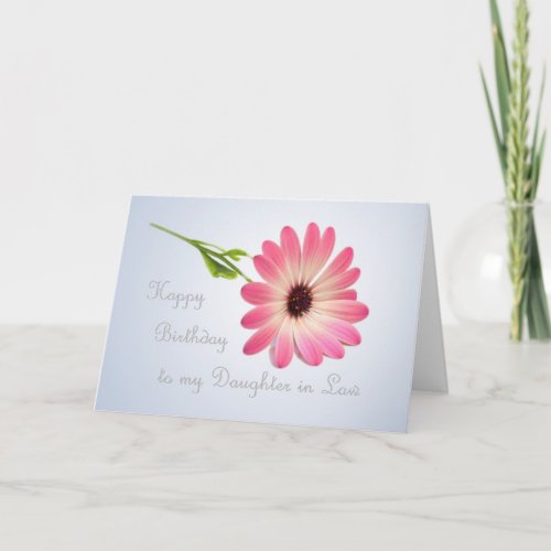Daughter_in_Law _ pink daisy Birthday card