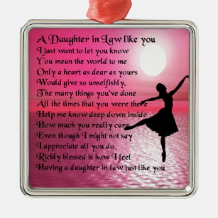 Daughter in Law Poem - Ballerina Metal Ornament