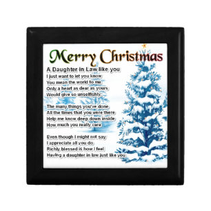 Daughter in Law Poem - Christmas Design Gift Box