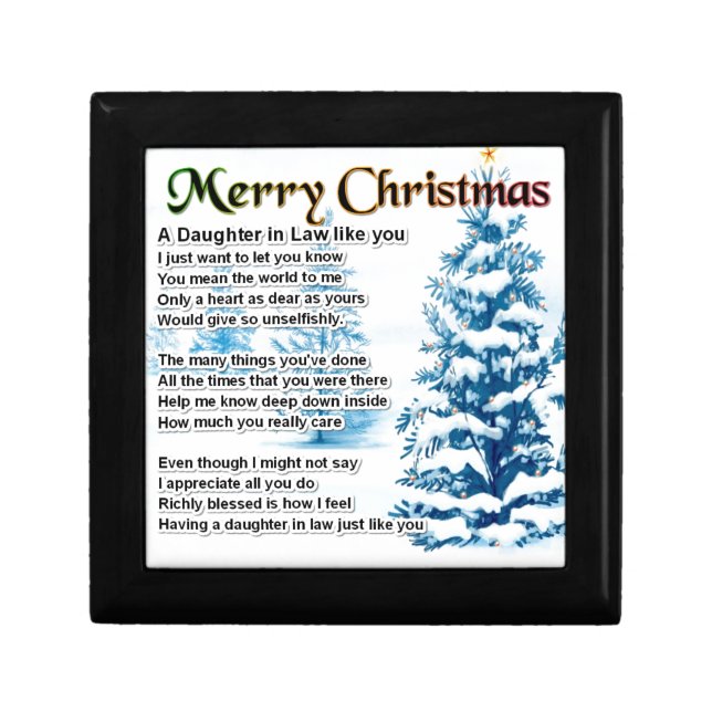 Daughter in Law Poem - Christmas Design Gift Box (Front)