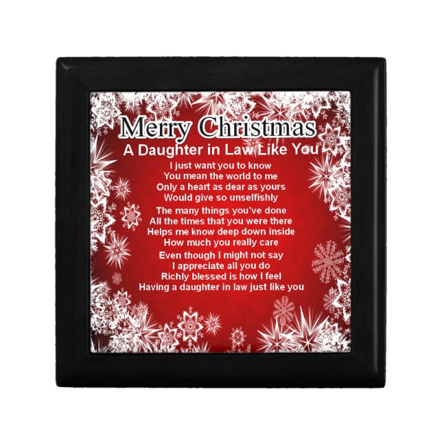 Daughter in Law Poem - Christmas Design Gift Box (Front)