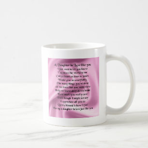 Daughter in Law Poem - Pink Silk Coffee Mug